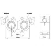 KUPO Mighty Swivel csőbilincs – ezüst