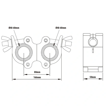 KUPO Mighty Swivel csőbilincs – ezüst
