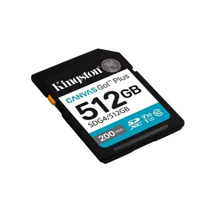 Kingston Canvas Go! Plus (Gen4) memóriakártya SDXC UHS-I U3 V30 200MB/s 512GB