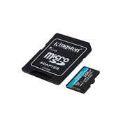 Kingston Canvas Go! Plus (Gen4) memóriakártya microSDXC U3 V30 A2 200MB/s 256GB + adapter