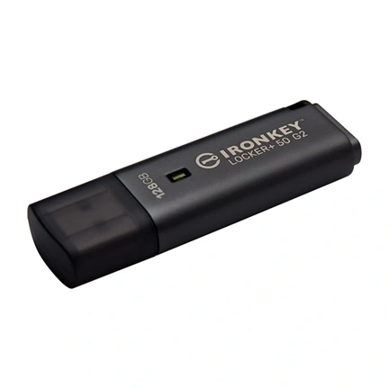 Kingston IronKey Locker+ 50 G2 pendrive - FIPS 197, AES 256 bit, USB 3.2 Gen 1 Type-A, 145/115MB/s, 128GB