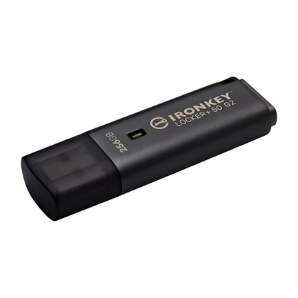 Kingston IronKey Locker+ 50 G2 pendrive - FIPS 197, AES 256 bit, USB 3.2 Gen 1 Type-A, 145/115MB/s, 256GB