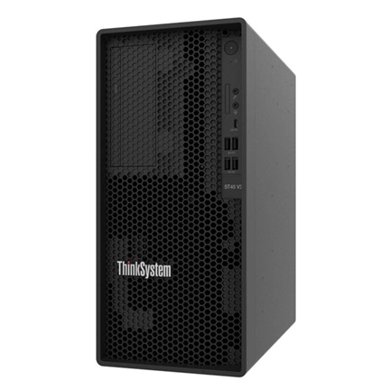 LENOVO torony szerver - ST45 V3 (3.5"), 12C AMD EPYC 4464P 3.7GHz, 1x32GB, 2x960GB RI SSD, Software RAID, 500W.