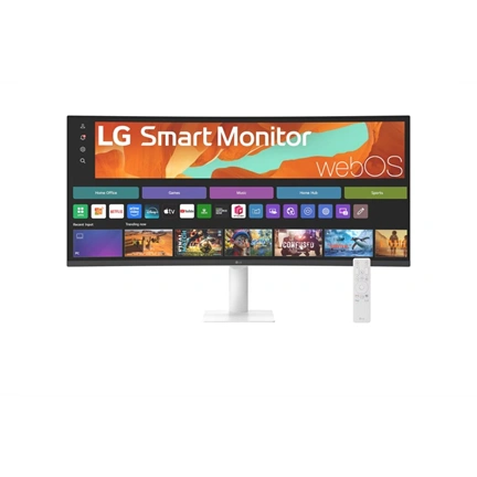 LG 34U601SA-W okos monitor - 34", 21:9, WQHD, ívelt 1800R, VA, 100Hz, fehér