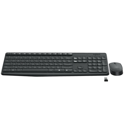 LOGITECH Wireless Combo MK235 Fekete Német