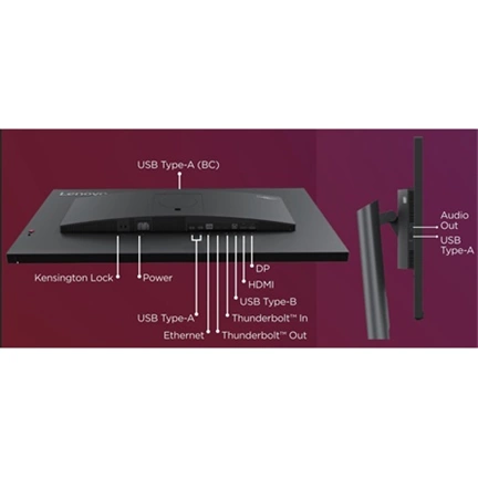 Lenovo ThinkVision P32p-30 monitor 31,5" UHD IPS állítható magasság, elfordítható, pivot