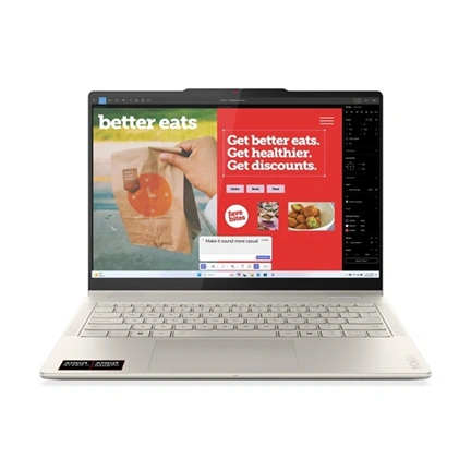 Lenovo Yoga 7 2-in-1 14AGP11 notebook 14" WUXGA OLED, AMD Ryzen AI 5 435, 16GB, 1TB SSD, OS és töltő nélkül, kagylóbézs