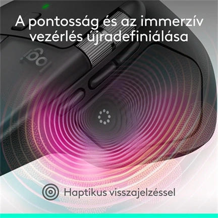 Logitech MX Master 4 for Mac vezeték nélküli egér haptikus visszajelzéssel, 8000dpi, Space Black