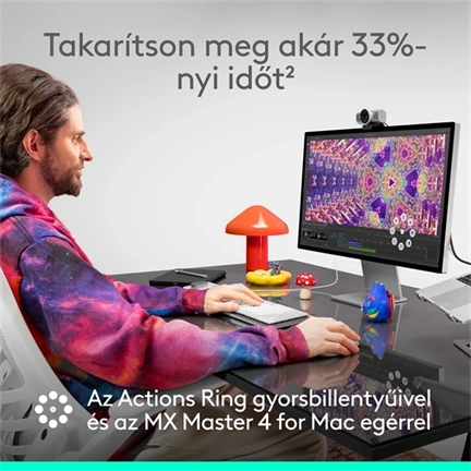Logitech MX Master 4 for Mac vezeték nélküli egér haptikus visszajelzéssel, 8000dpi, Space Black