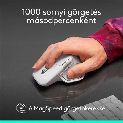 Logitech MX Master 4 for Mac vezeték nélküli egér haptikus visszajelzéssel, 8000dpi, Space Black