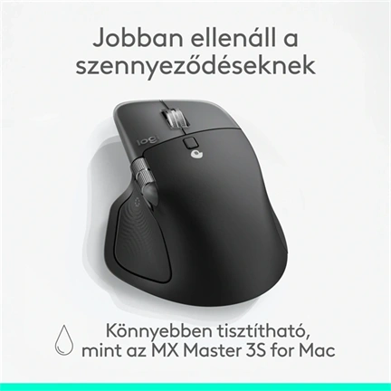 Logitech MX Master 4 for Mac vezeték nélküli egér haptikus visszajelzéssel, 8000dpi, Space Black