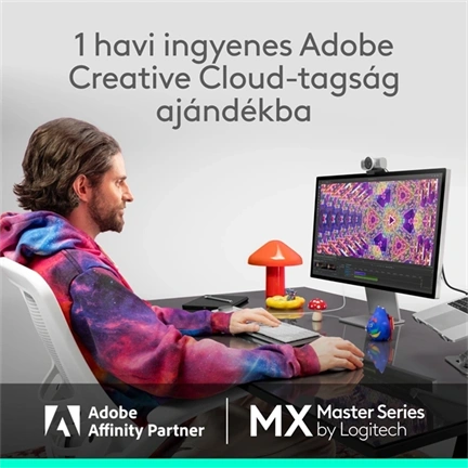 Logitech MX Master 4 for Mac vezeték nélküli egér haptikus visszajelzéssel, 8000dpi, Space Black