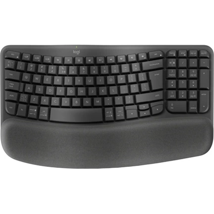 Logitech Wave Keys + Lift Combo ergonomikus billentyűzet + egér, Bt + 2,4GHz vezeték nélküli, angol (US), grafitszürke
