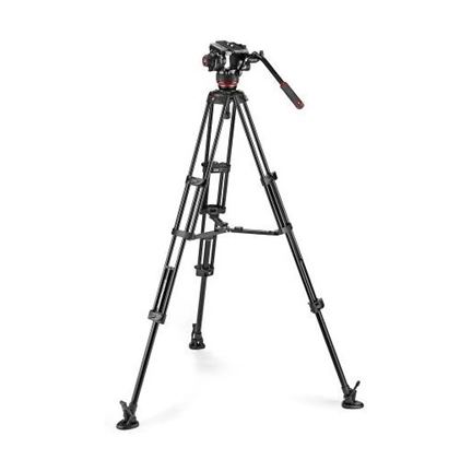 MANFROTTO 504x fluid videó fej alu ikerlábas állvánnyal, középterpesz