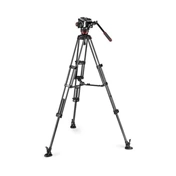 Manfrotto 504x fluid videó fej és karbon ikerlábas videó állvány, földterpesz állvány szett Manfrotto 504x fluid videó fej és karbon ikerlábas videó állvány, földterpesz állvány szett