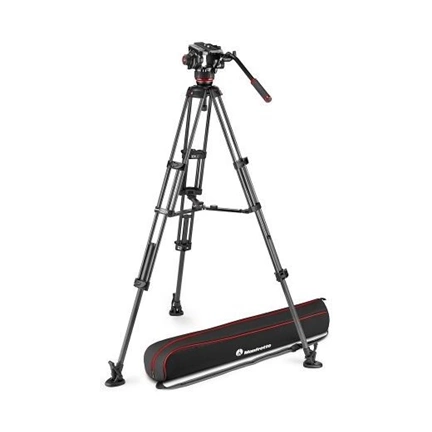 MANFROTTO 504x fluid videó fej karbon ikerlábas állvánnyal, földterp.