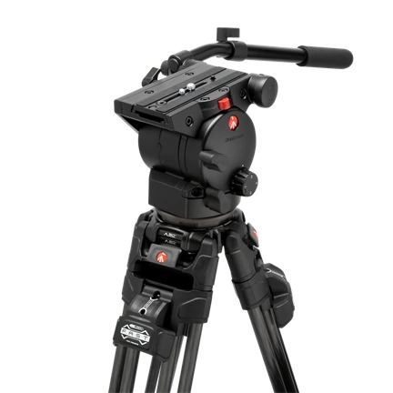 MANFROTTO 526 Pro Video fej + 645 Fast karbon állvány, 2n1 terp. ikerláb MVK526TWINFC