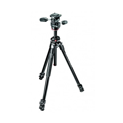 Manfrotto Hobbyist 290 Dual 3 szekciós fotó állvány és MH804-3W 3D fotó fej állványszett Manfrotto Hobbyist 290 Dual 3 szekciós fotó állvány és MH804-3W 3D fotó fej állványszett