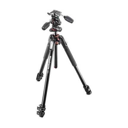 Manfrotto Hobbist 190XPRO 3 szekciós fotó állvány és X-PRO 3W fotó fej állványszett Manfrotto Hobbist 190XPRO 3 szekciós fotó állvány és X-PRO 3W fotó fej állványszett