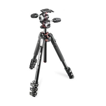 Manfrotto Hobbist 190XPRO 4 szekciós alu fotó állvány és X-PRO 3W fotó fej állványszett Manfrotto Hobbist 190XPRO 4 szekciós alu fotó állvány és X-PRO 3W fotó fej állványszett