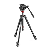 Manfrotto alu video tripod 190X + MVH500AH fluid fej lapos alappal 