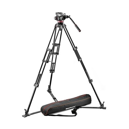 MANFROTTO MVH502A pro fej, 546B alu állvány, ikerláb, középterpesz