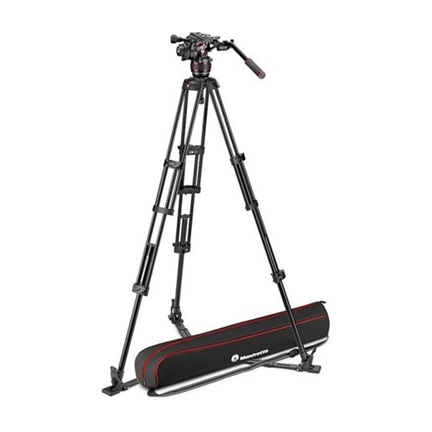 MANFROTTO Nitrotech 608 video fej + alu állvány földterpesz, ikerláb MVK608TWINGA