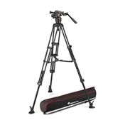 MANFROTTO Nitrotech 608 video fej + alu állvány középterpesz, ikerláb MVK608TWINMA