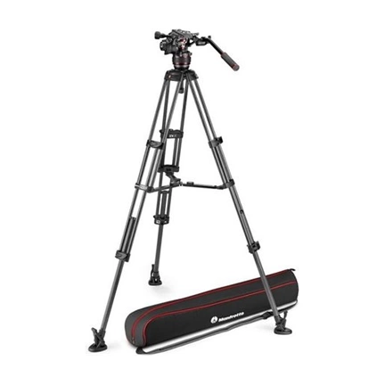 MANFROTTO Nitrotech 608 video fej + karbon állvány középterp., ikerláb MVK608TWINMC