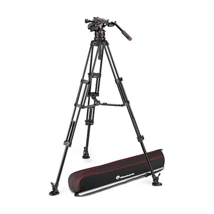 MANFROTTO Nitrotech 612 video fej + alu állvány középterpesz, ikerláb MVK612TWINMA