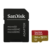 MICRO SD CARD 64GB SanDisk EXTREME, 90MB/s CL10 UHS-I, V3