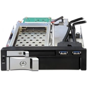 MOBIL RACK 5,25" DELOCK for 1 x 2.5 + 1 x 3.5 SATA HDD + 2 x USB 3.0 ports