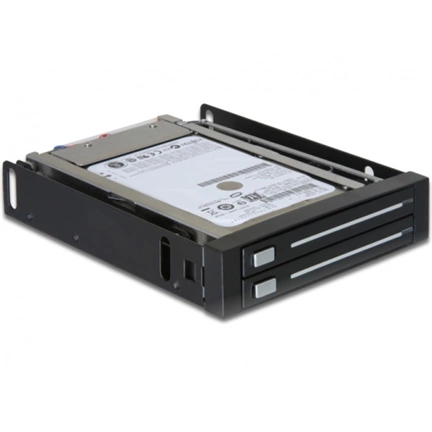 MOBIL RACK DELOCK 3,5" USB 2.0 / SATAII külső SATA HDD ház Szürke (47189)