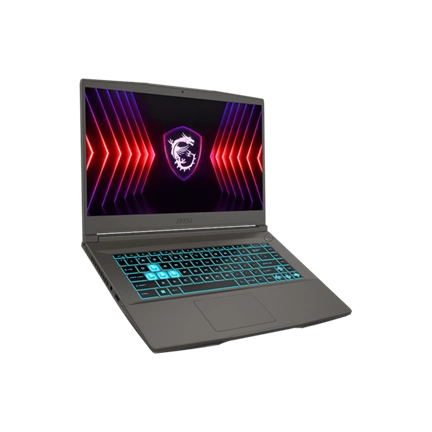 MSI Gaming NB Thin 15 B12VE-2853, 15.6" FHD 144Hz, i5-12450H, 16GB, 512GB M.2, RTX 4050 6GB, NOOS, Fekete