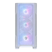 MSI Ház Midi ATX FORGE M100R, 4xARGB ventilátor, Tápegység nélkül, üvegfalú, fehér