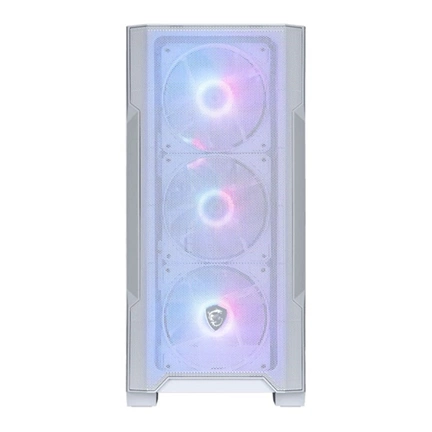 MSI Ház Midi ATX FORGE M100R, 4xARGB ventilátor, Tápegység nélkül, üvegfalú, fehér