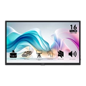MSI Monitor Business PRO MP165 E6, 15,6" FHD 1920x1080, IPS, 250 cd/m2, 16:9, 60 Hz, 4ms, 2x USB-C, miniHDMI, Black
