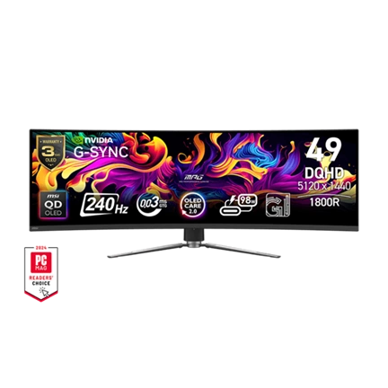MSI Monitor GAMING MPG 491CQPX QD-OLED Ívelt 49" 5120x1440, 32:9, 1800R, 0,03ms, 240Hz, 2x HDMI, DP, USB-C, Black