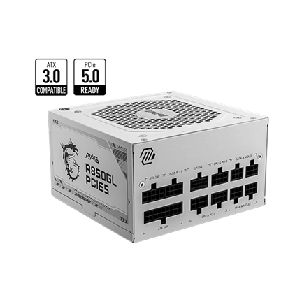 MSI Tápegység 850W 80+ Gold moduláris, Gen 5.0, fehér