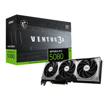 MSI Videokártya PCI-Ex16x nVIDIA RTX 5080 VENTUS 3X 16GB DDR7 OC