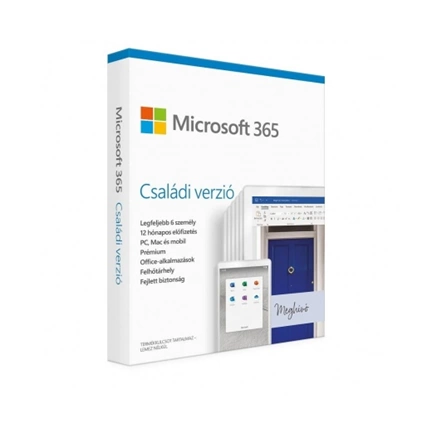 Microsoft 365 Családi verzió, 1 év. Win/MAC FPP BOX Doboz P8