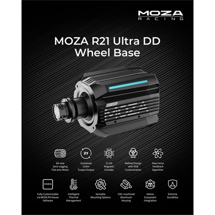 Moza Racing kiegészítő - R21 Ultra Bázis (Direct Drive, True Torque, 21Nm, 21bit encoder, RGB)