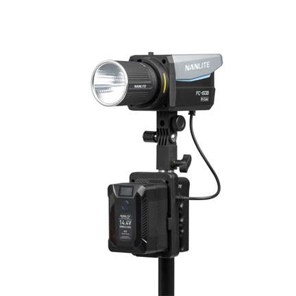 NANLITE V-mount akkumulátor markolat DC csatlakozóval