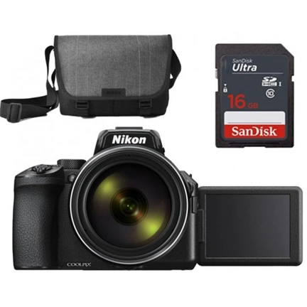 NIKON COOLPIX P950 Fekete + Táska + 16GB memoriakártya NIKON COOLPIX P950 Fekete + Táska + 16GB memoriakártya