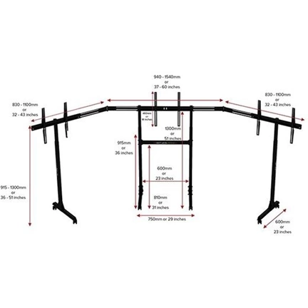Next Level Racing - Single Monitor Stand (3x 32-65" monitor számára)