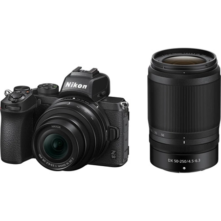 Nikon Z50 + DX Z 16-50mm f/3.5-6.3 VR + DX Z 50-250mm f/4.5-6.3 VR + Prémium Bőr Táska