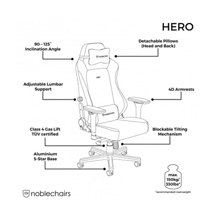 Noblechairs Hero Gaming Chair Black Edition