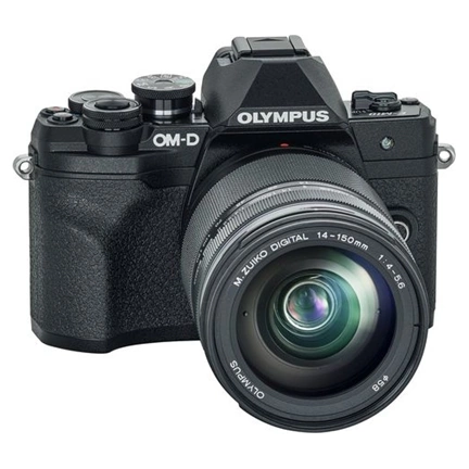 OLYMPUS OM-System E-M10IV 14150 kit fekete/fekete MILC fényképezőgép KIT