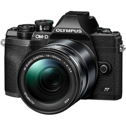 OLYMPUS OM-System E-M10IV 14150 kit fekete/fekete MILC fényképezőgép KIT