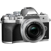 OLYMPUS OM-System E-M10IV 1442EZ DZ kit ezüst/ezüst/fekete MILC fényképezőgép KIT